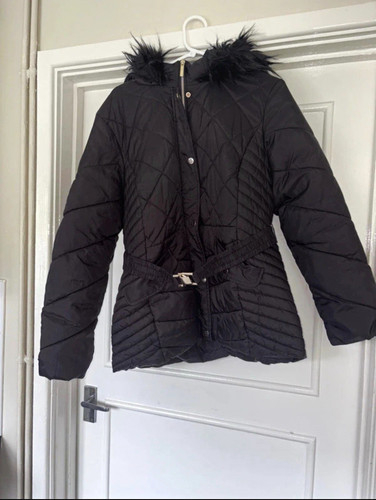 Lipsy black belted hooded - black,